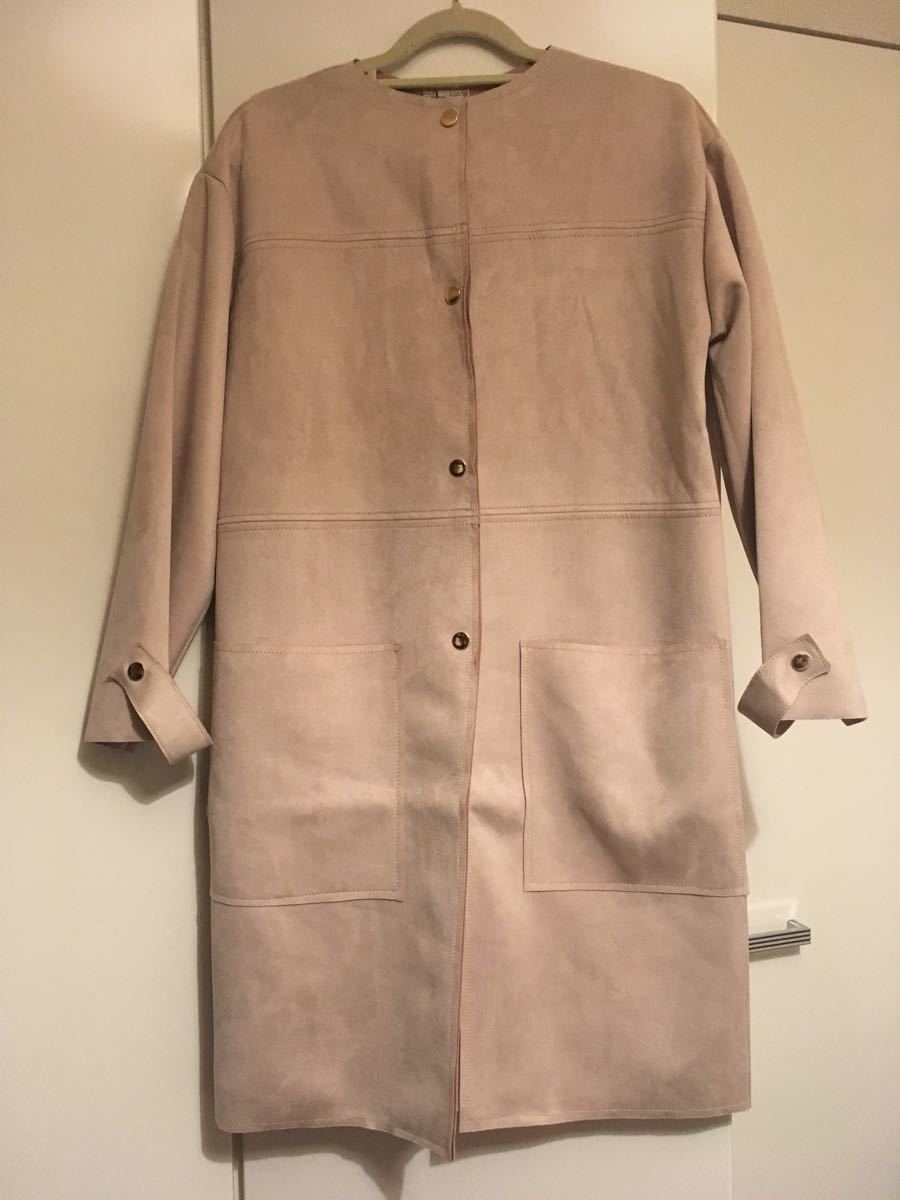 【新品】ZARA スエード調コート S/ベージュ ザラ アウター