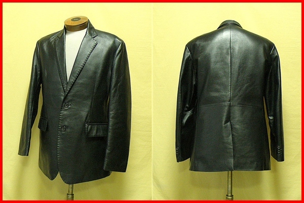 ○上質羊革！Licorice○Stylish Fit○ブラック 状態良好！ 2ボタン