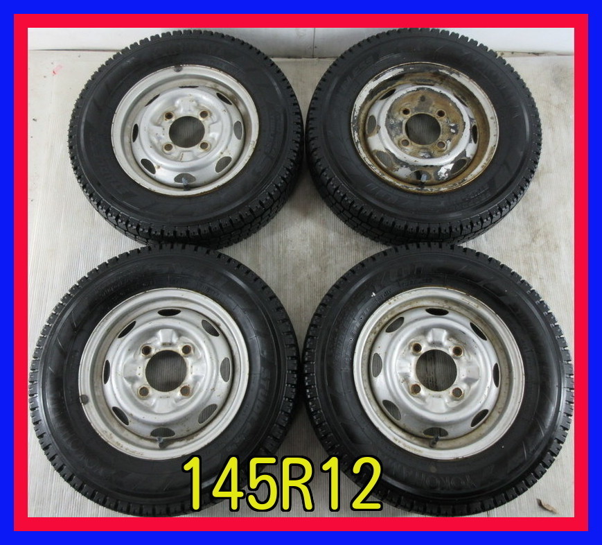 ■中古タイヤホイール■　12インチ 3.5J +40 4H 100 YOKOHAMA SY01 145R12 6PR LT トラック 激安 送料無料　G102