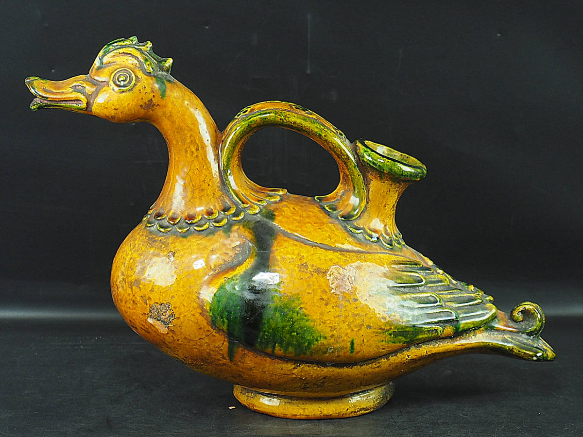 人気SALE，100%新品 中国 遼時代 三彩鴨形壺 特大 高さ約30cm 唐物 超 品 AE2251(唐)｜売買されたオークション情報、yahooの商品情報をアーカイブ公開 - オークファン 唐