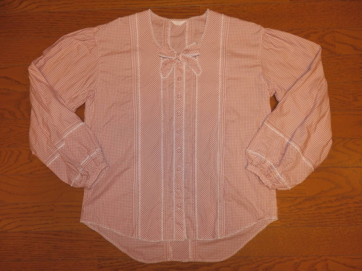 USED品☆PINK HOUSE ピンクハウス リボン付き ギンガムチェック