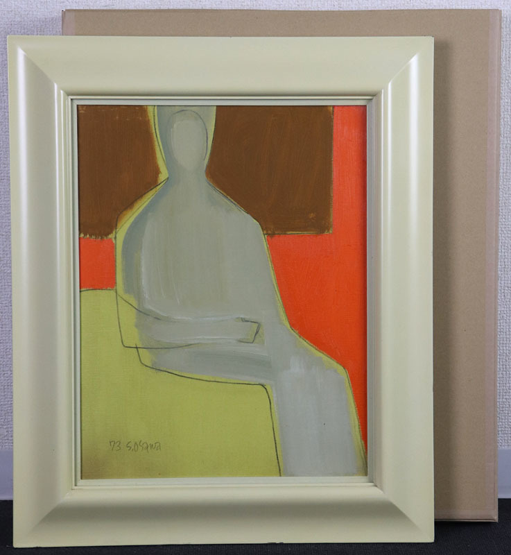 大沢昌助 人物 仮 油彩 F6号 独自の抽象絵画 豊かな色彩 シンプルな構図 人物画 売買されたオークション情報 Yahooの商品情報をアーカイブ公開 オークファン Aucfan Com