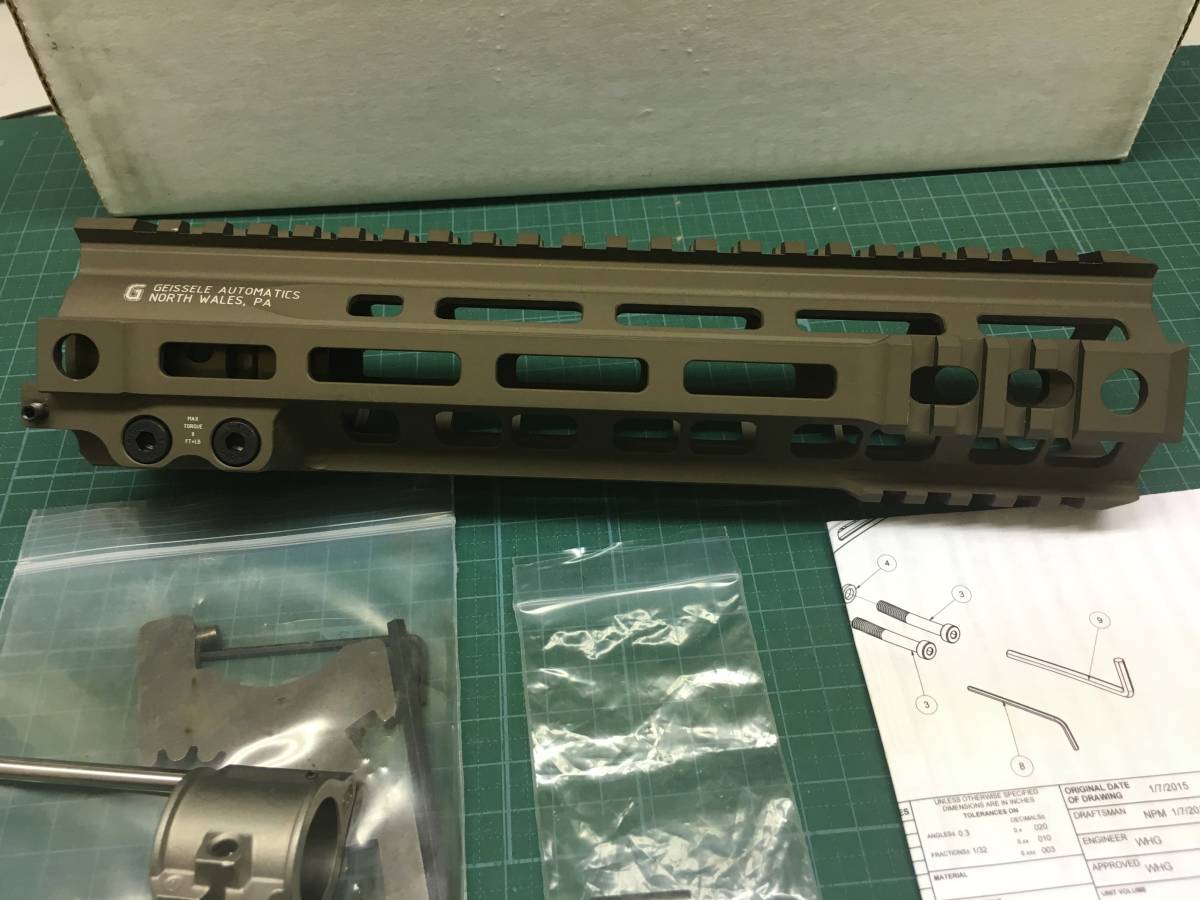 実物 GEISSELE SMR MK4 9.5インチ ハンドガード タンカラー ガイズリー 