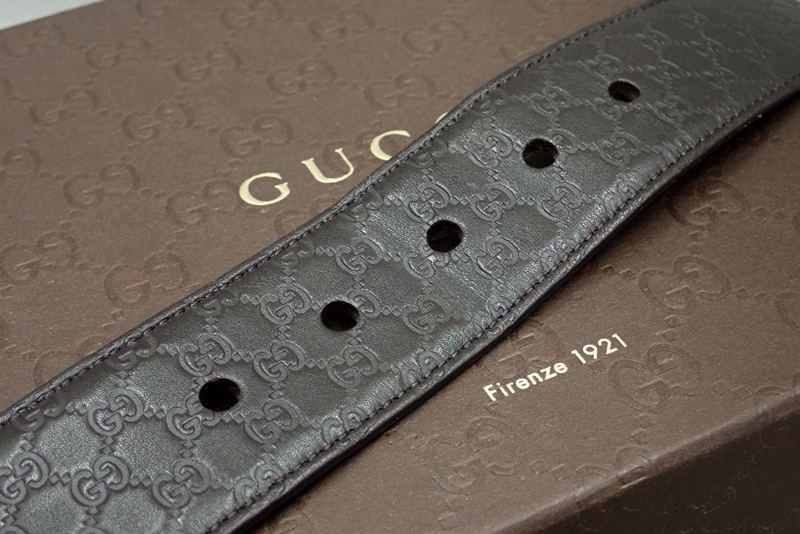 グッチ メンズ マイクログッチシマ レザーベルト 449716 メンズ 85cm ブラウン色【 付属品あり 】 1円スタート マイクログッチシマ グッチ ブラック (目立った傷や汚れなし)GUCCI B GUCCISSIMA