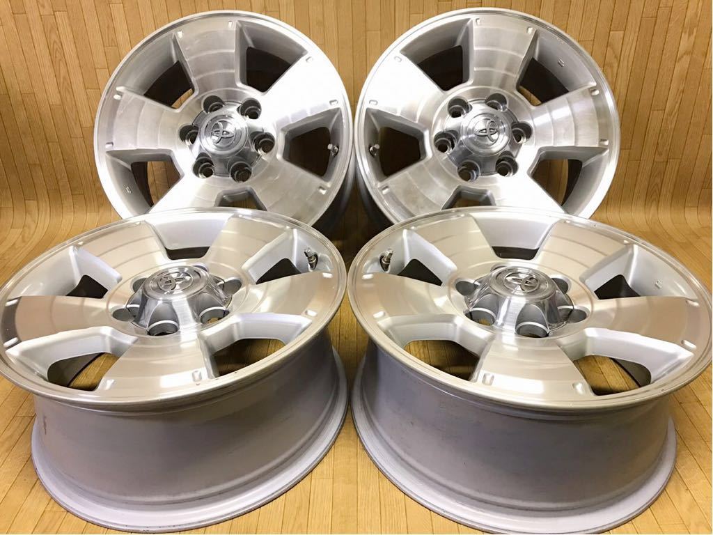 長野発！美品程度！トヨタ ハイラックス サーフ ハイエース ランクル ？ENKEI 17x7.5J +30/ 6穴139.7 ハブ約106mmアルミホイール4本