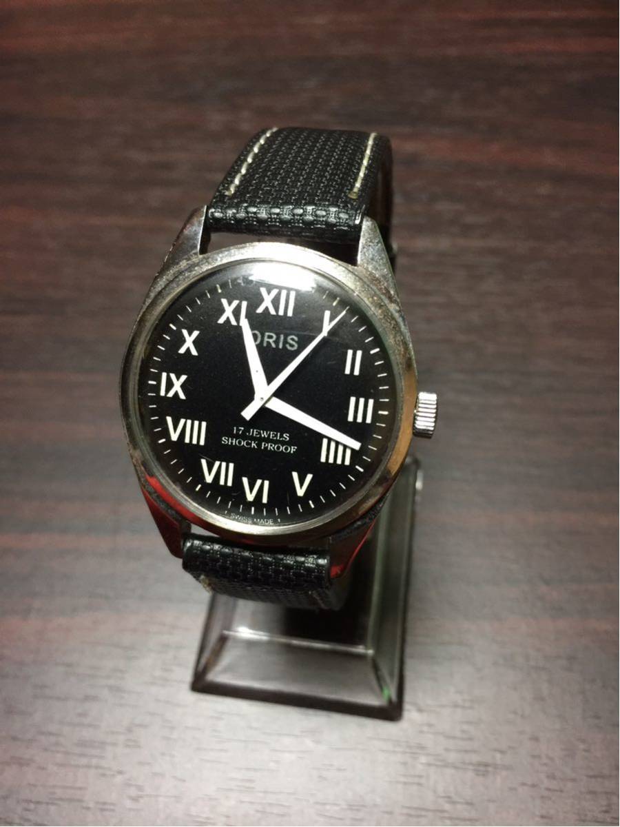 ORIS 17石 SHOCK PROOF オリス ビンテージ 腕時計 ブラック 黒 機械式