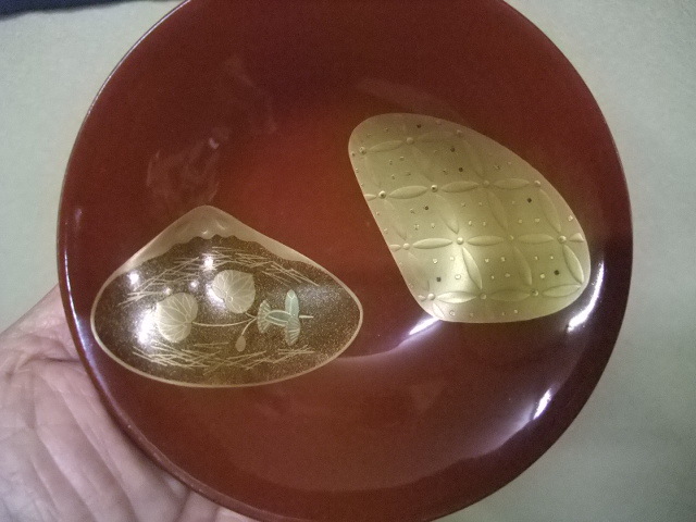 流】茶懐石道具 塗師陽斎 蒔絵煮物椀五客 共箱 CE000