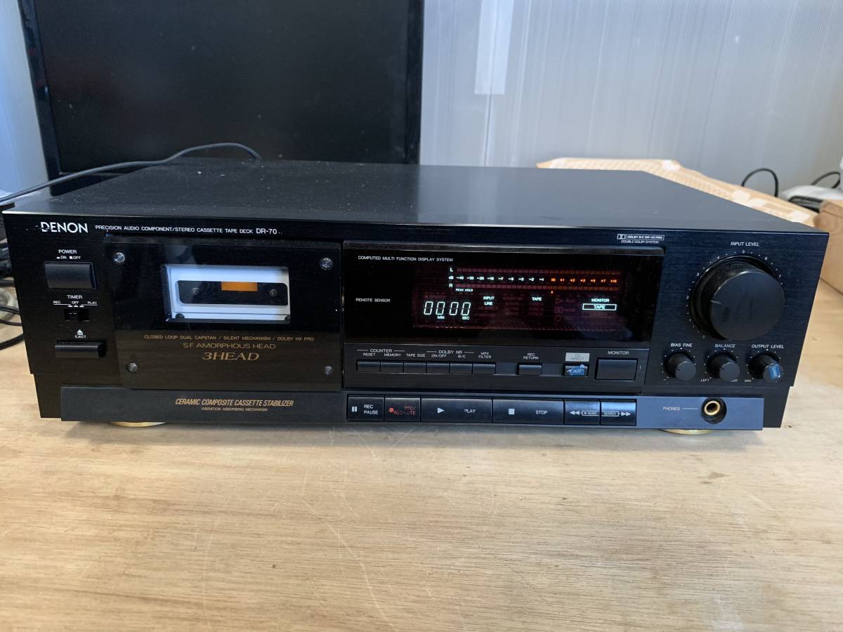 ☆DENON カセットプレイヤー DR-70 3HEAD カセットデッキ USED