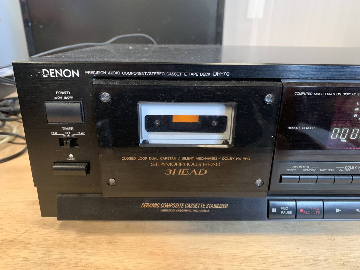 ☆DENON カセットプレイヤー DR-70 3HEAD カセットデッキ USED