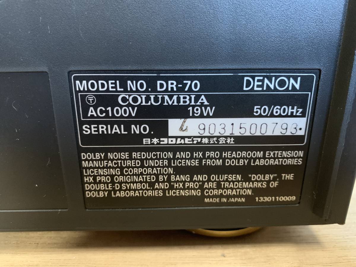 ☆DENON カセットプレイヤー DR-70 3HEAD カセットデッキ USED