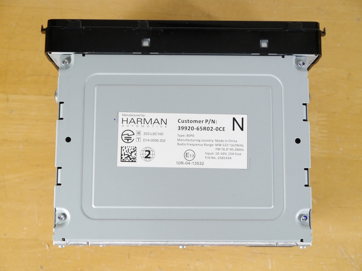 スズキ純正ナビ 39920-65R02-0CE 2015年 フルセグ/Bluetooth/DVD