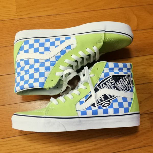 26.0 ♪ 目を引くハイセンスな色使いにビッグロゴがインパクト★ VANS バンズ SK8-HI VANS PATCH スケハイ スニーカー 新品