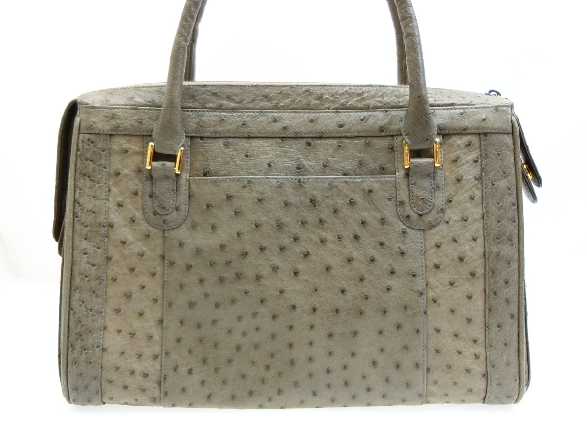 ◇AB7115 BALLY バリー オーストリッチ B金具 ハンド バッグ 良品