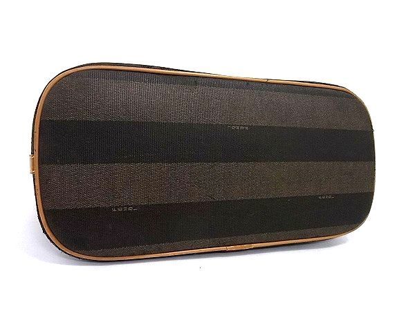 1円 FENDI フェンディ ペカン柄 PVC×レザー 2WAY ハンドバッグ ショルダーバッグ レディース ブラウン系 Y418JO
