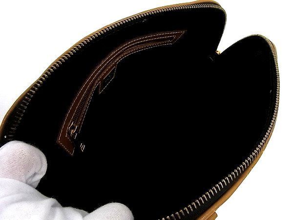 1円 FENDI フェンディ ペカン柄 PVC×レザー 2WAY ハンドバッグ ショルダーバッグ レディース ブラウン系 Y418JO