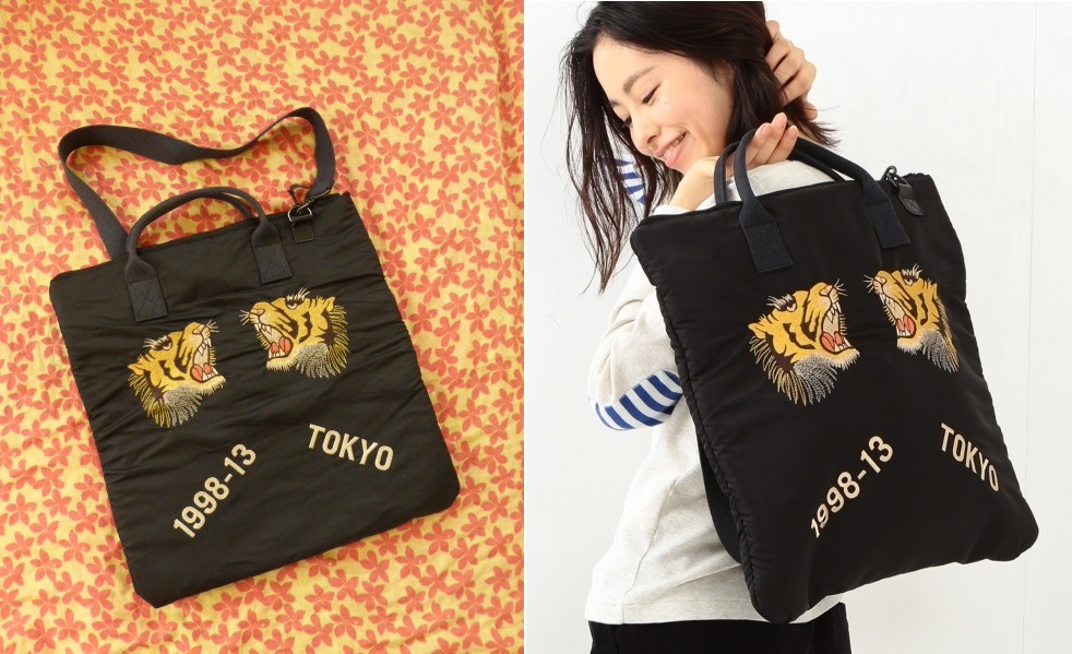 BEAMS BOY×TAILOR TOYO*スカ刺繍2WAYヘルメットバッグ黒*トラビームス 