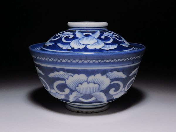 古伊万里 江戸後期 | iichi 染付 牡丹文蓋茶碗 1客 個体B