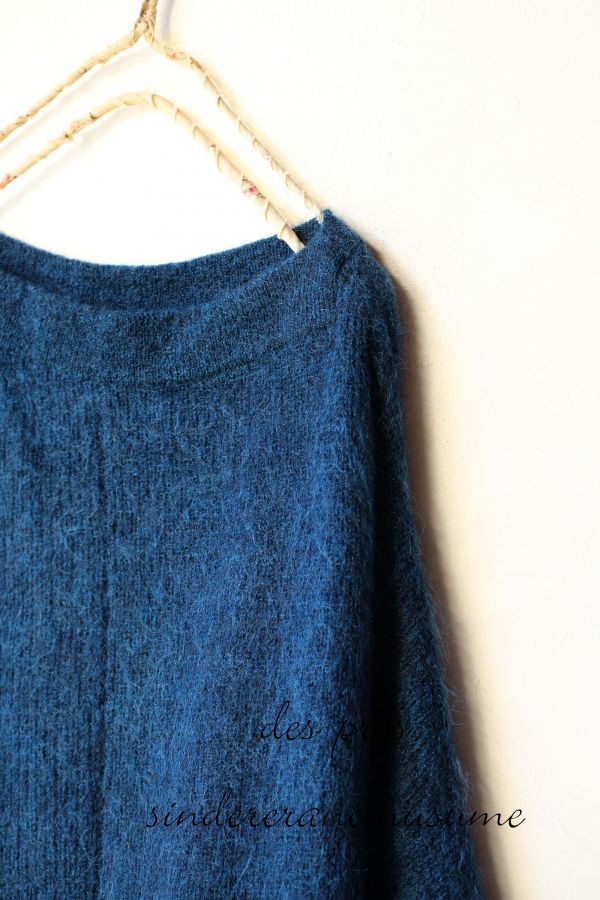 ★デプレ　深青緑グレーニットワンピース　美品　des pres★