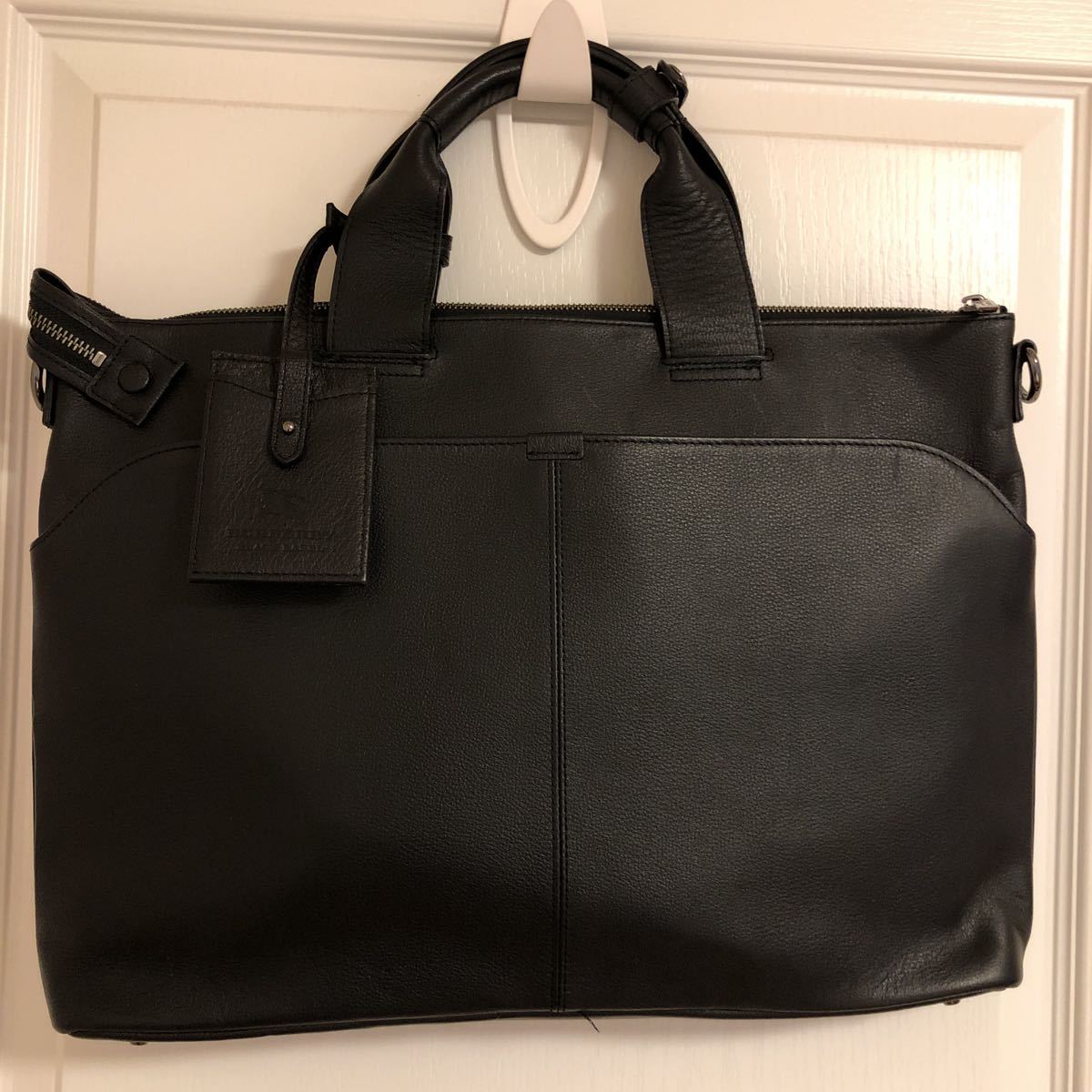 【希少美品】バーバリーブラックレーベル クロコダイル型押レザー本革ビジネスバッグ BURBERRY BLACK ビジネスバッグ LABEL ブラックレーベル バーバリー