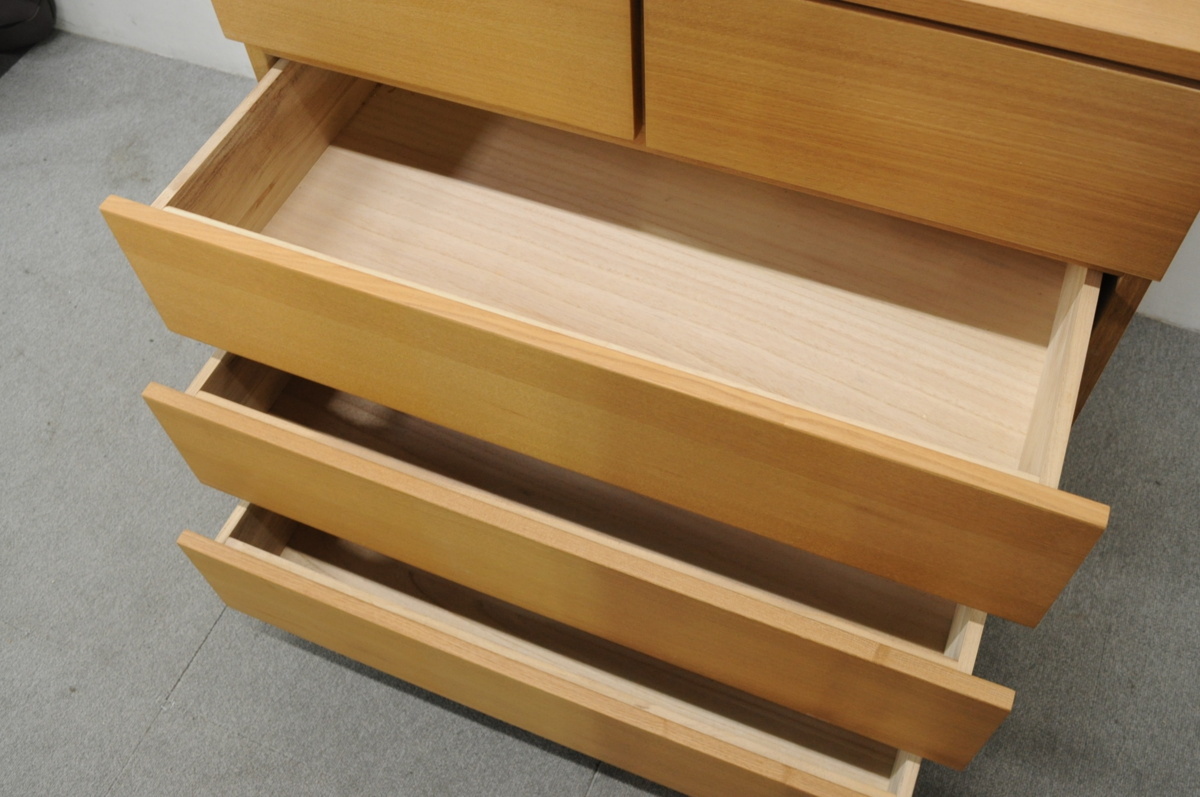 muji 無印良品 タモ材 4段チェスト 80×40×83cm ドロワー 整理タンス