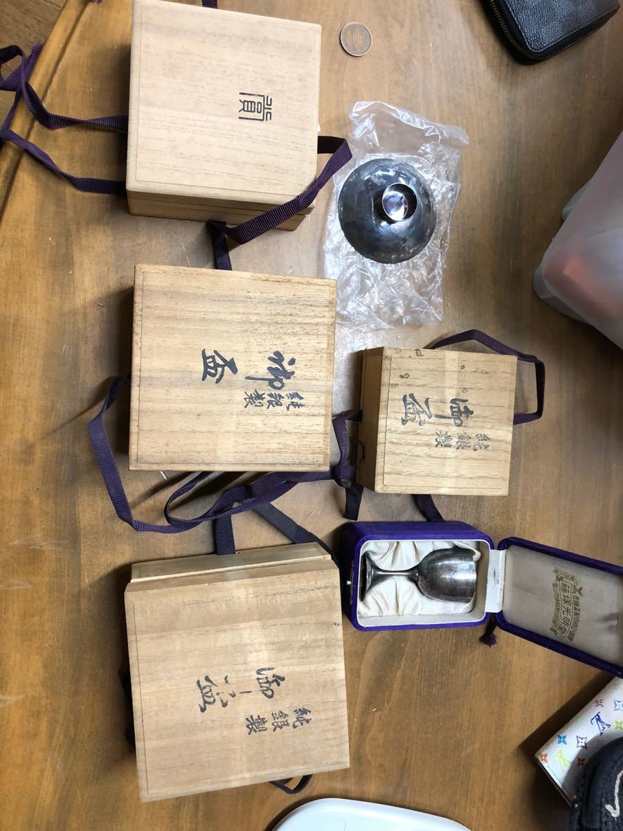  純銀 銀杯 盃 刻印あり(酒器)｜売買されたオークション情報、yahooの商品情報をアーカイブ公開 - オークファン 酒器