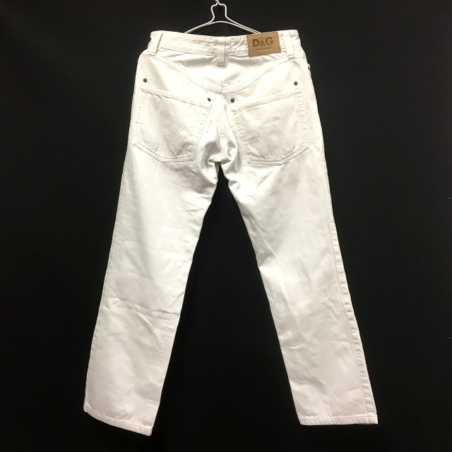ディー&ジー ドルガバ ドルチェ&ガッバーナ D&G ストレート デニムパンツ ジーンズ コットン 30(44) ホワイト 白 SSAW メンズ