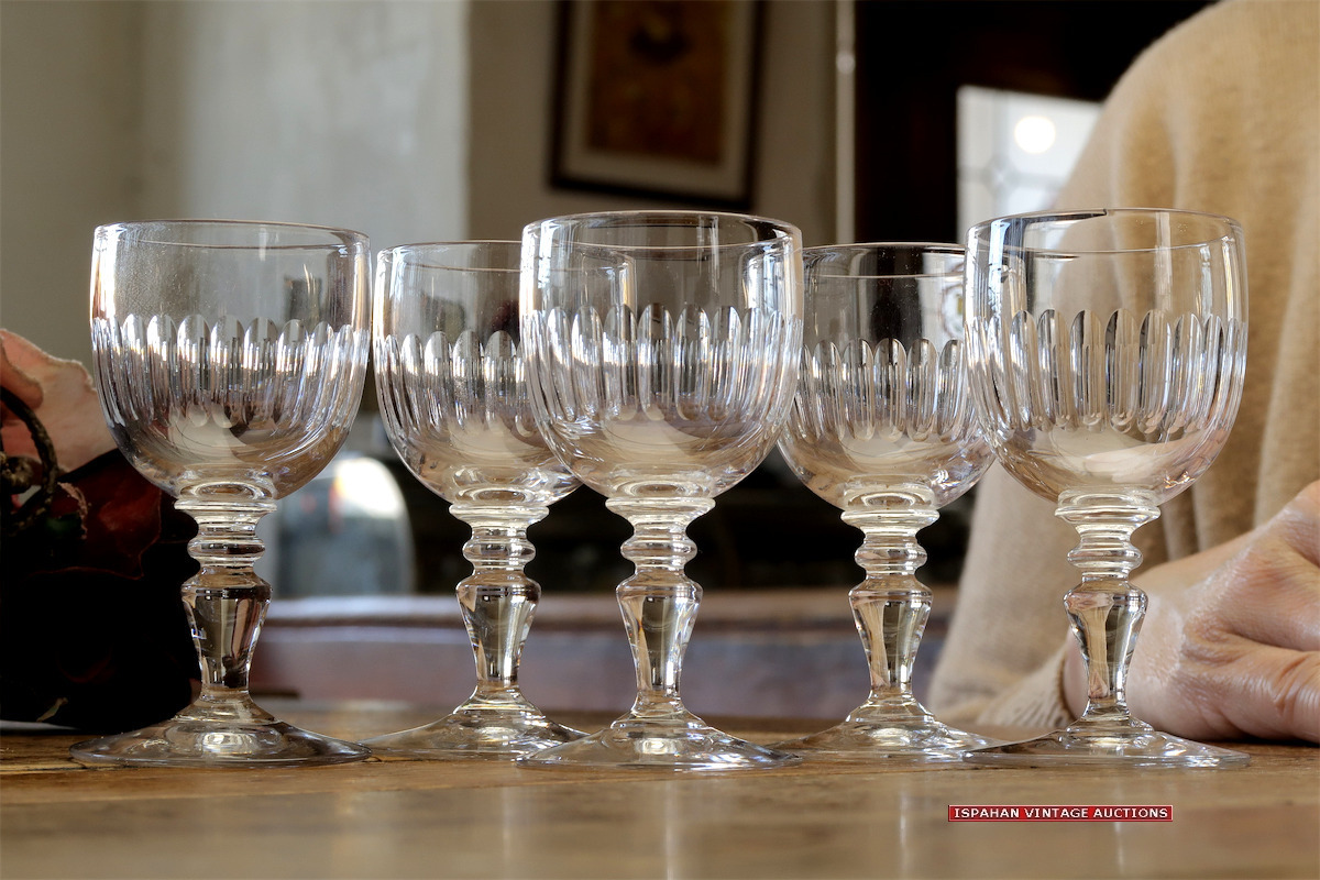  BACCARAT 1900年頃 オールド バカラ ルネッサンス フレンチ アンティーク 硝子器 クリスタル ビンテージ ワイン グラス 5本セット(クリスタルガラス)｜売買されたオークション情報、yahooの商品 クリスタルガラス