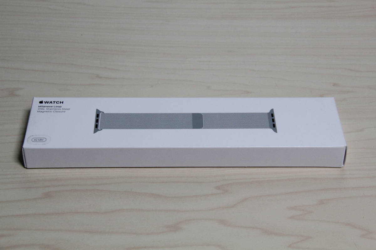 送料無料 中古 Apple Watch 純正 バンド ミラネーゼループ シルバー