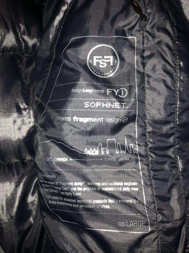 SOPHNET×Fragment×FYi Design FSFソフ ダウンベスト L 美品 x fragment
