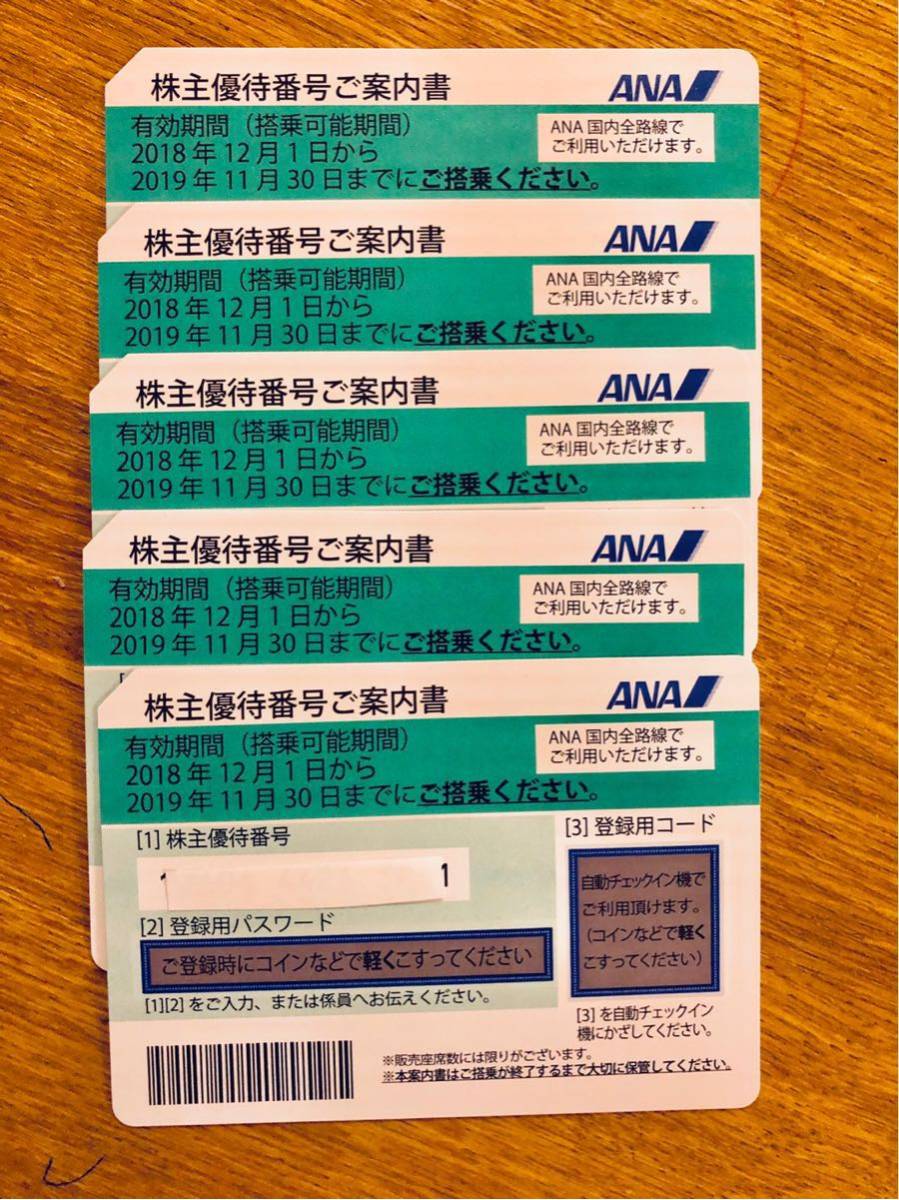 即決・送料無料 ANA 株主優待券5枚