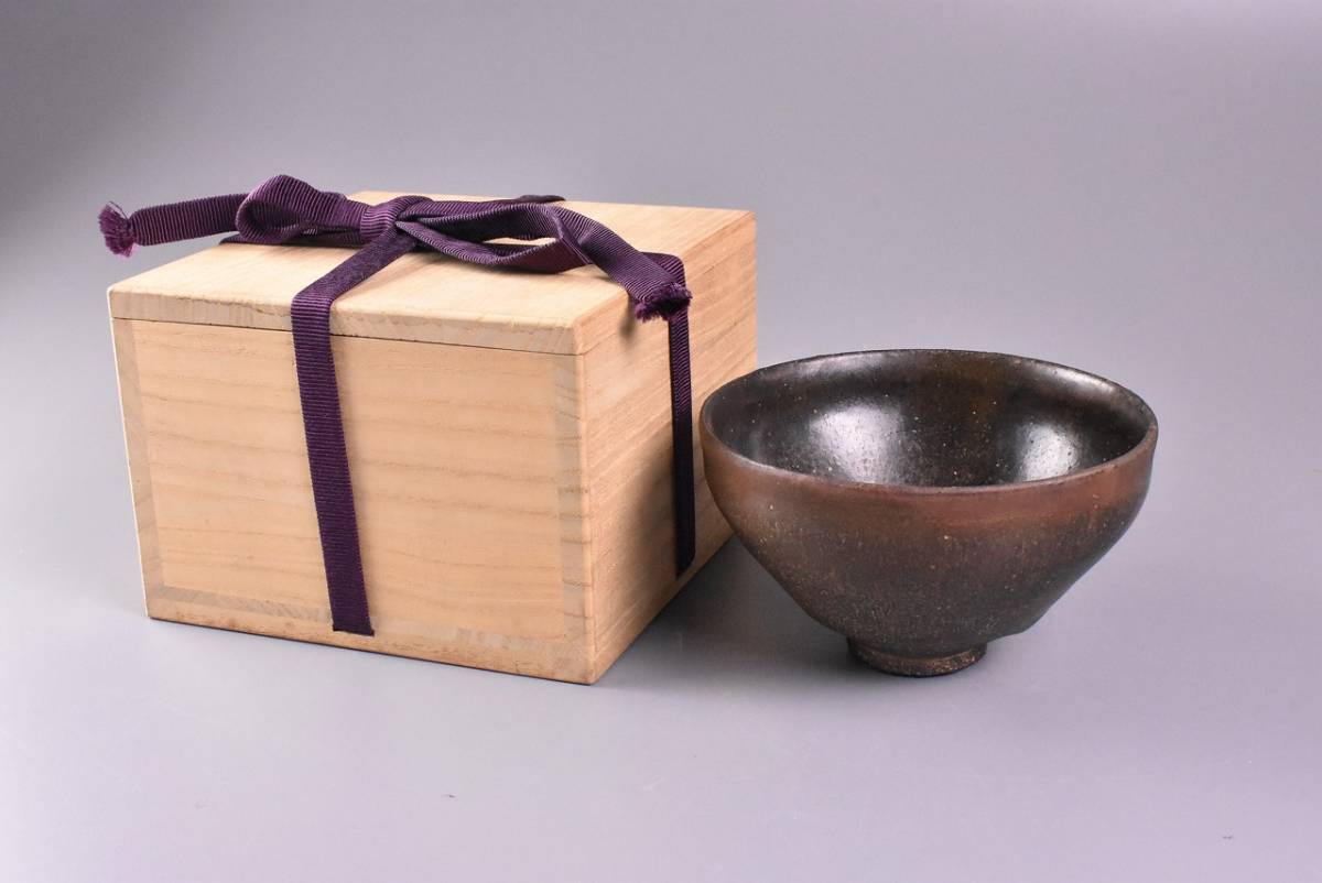 宋時代　藍覆輪天目茶碗　箱付 道]宋時代 灰カツギ天目茶碗 時代箱【XF289】 工芸品 宋 【公式通販】