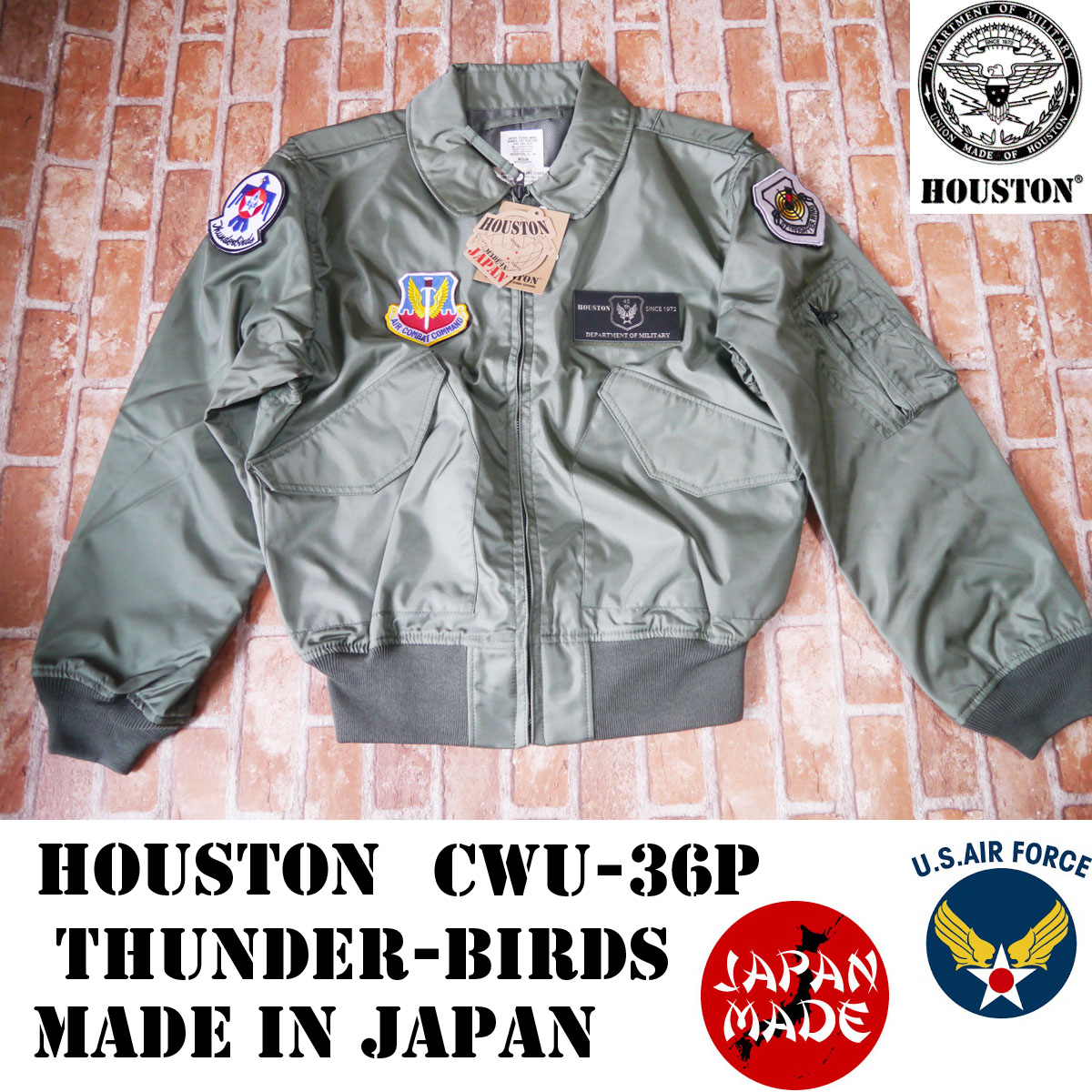 送料無料 新品 日本製【HOUSTON】ヒューストン 45周年 CWU-36P(THUNDER-BIRDS) サイズ XL￥31104