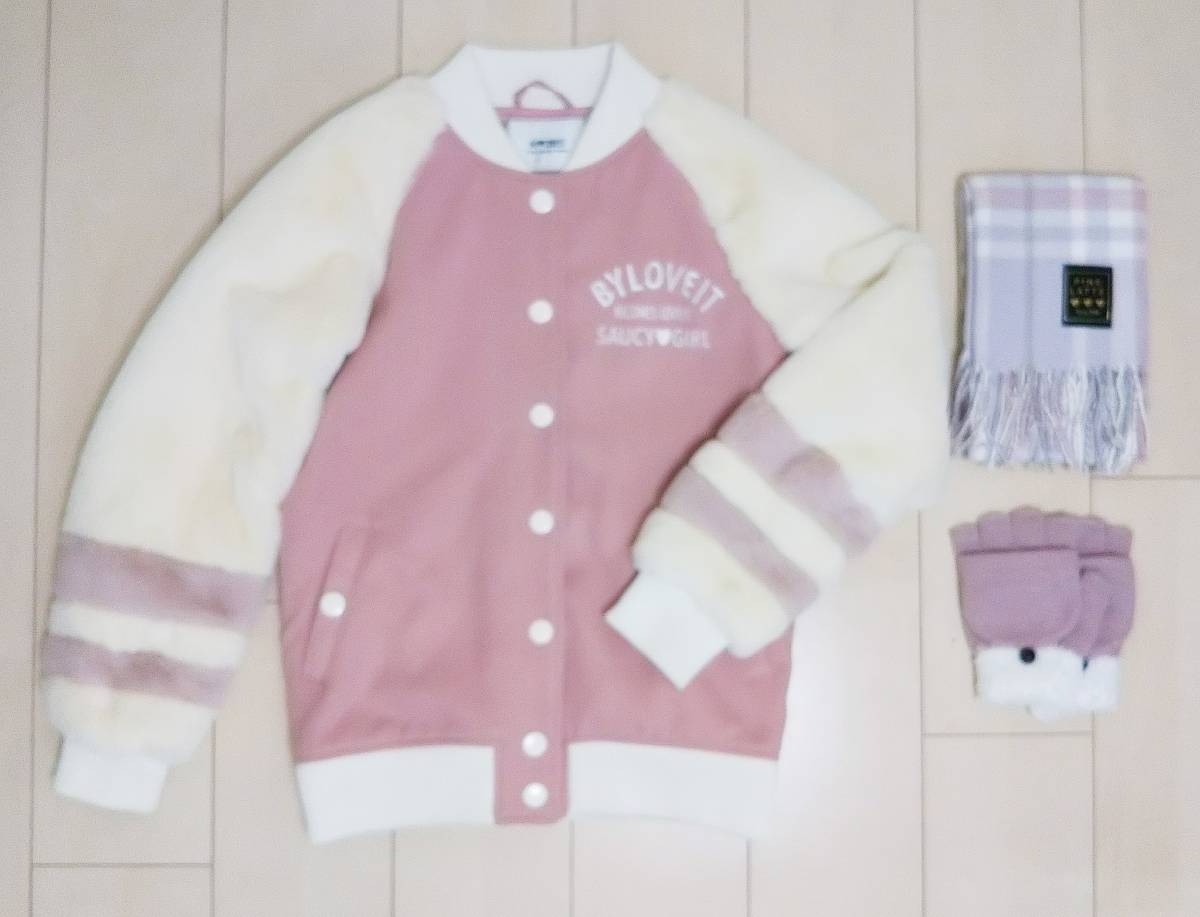 by LOVEIT/バイラビット☆袖ファー切り替えブルゾン/150&Pinklatte 