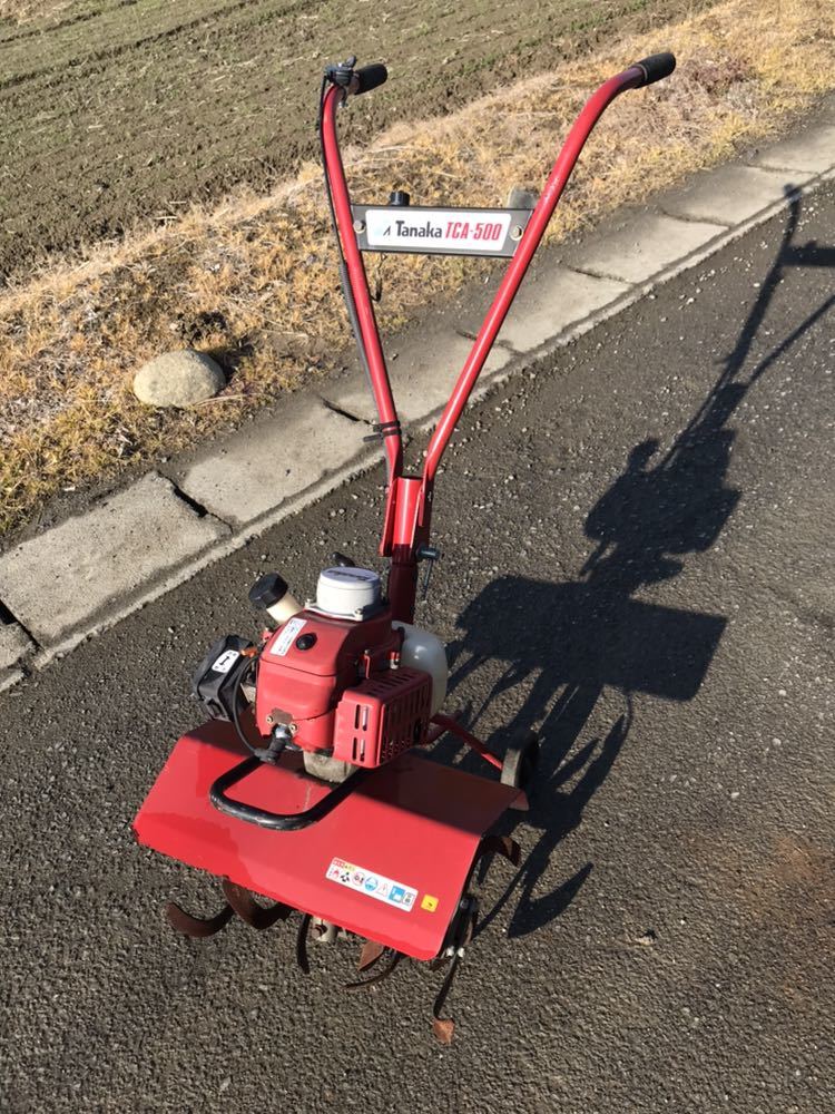 ○ 耕運機 TANAKA TCA-500 抵抗棒付 耕うん幅約420mm エンジン 小型 