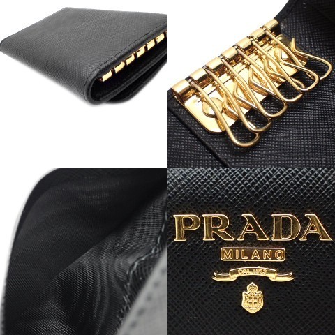 PRADA(プラダ) キーケース 6連 六連 サフィアーノレザー NERO ブラック