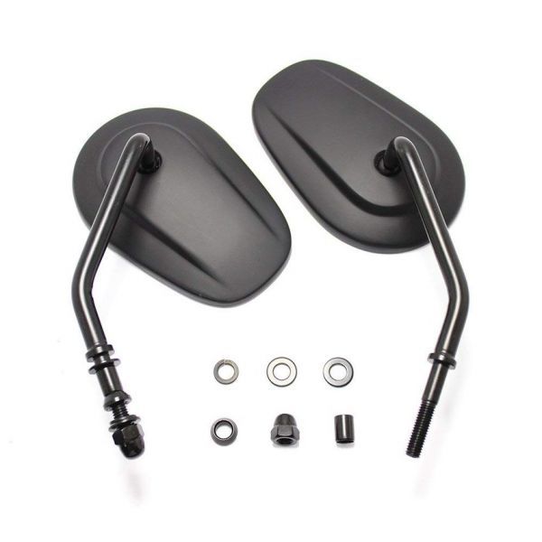 c0400【送料無料】バイクミラー ハーレー 汎用 バーエンド アルミ製 XL 883 1200 左右セットブラック