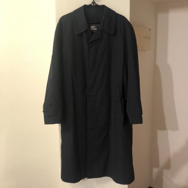 【BURBERRY】バーバリー ステンカラーコート ブラックUSA製38R美品 BURBERRY バーバリー ステンカラーコート M 紺 メンズ トレンチコート
