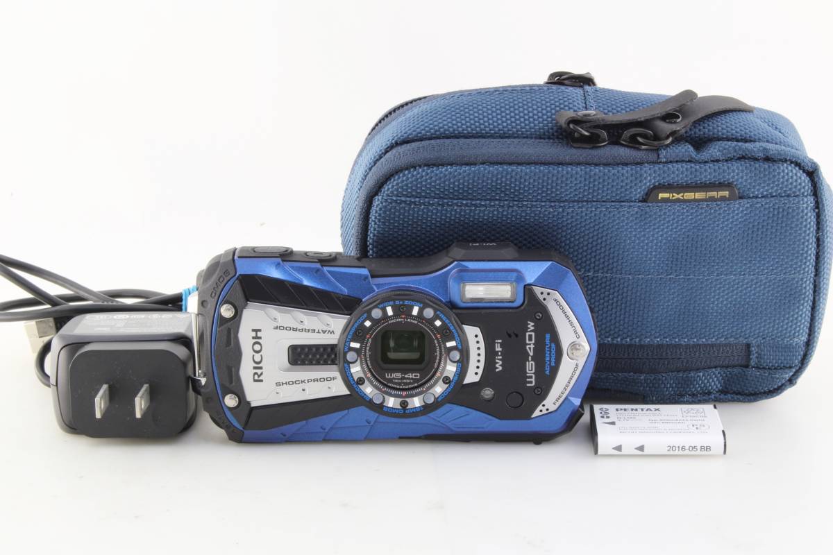 AA (極上美品) RICOH リコー WG-40w ブルー 防水