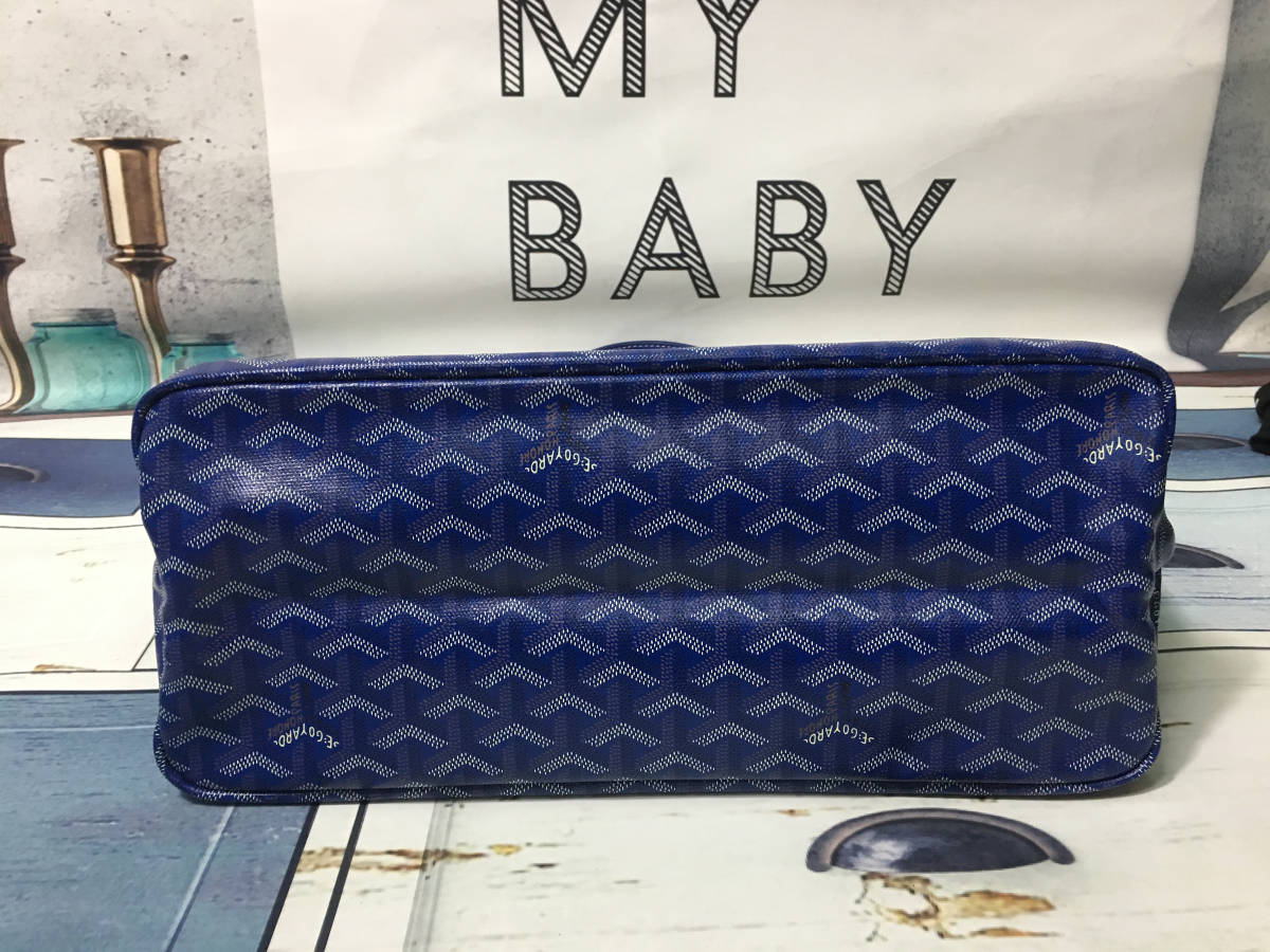 GOYARD サンルイPM ポーチ付き ハンドバッグ トートバッグ1308 青