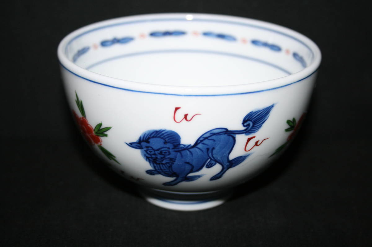 turushima様専用 e1469 古伊万里 染付 網手 煎茶碗 五客