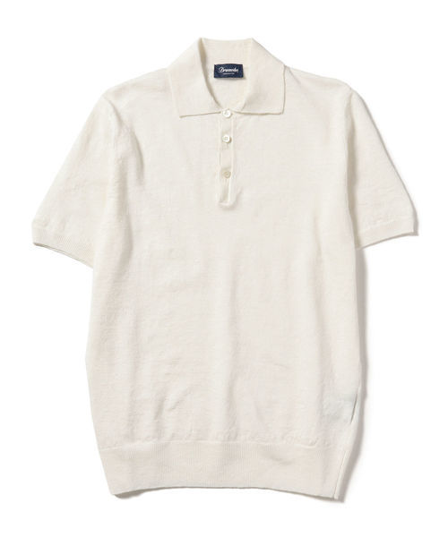 BEAMS購入品 19SS 定価4.2万 ITARY製 ドルモア 新作 高級 リネン ストレッチポロシャツ 麻 サイズ46 新品 DRUMOHR 伊製 ビームス正規品