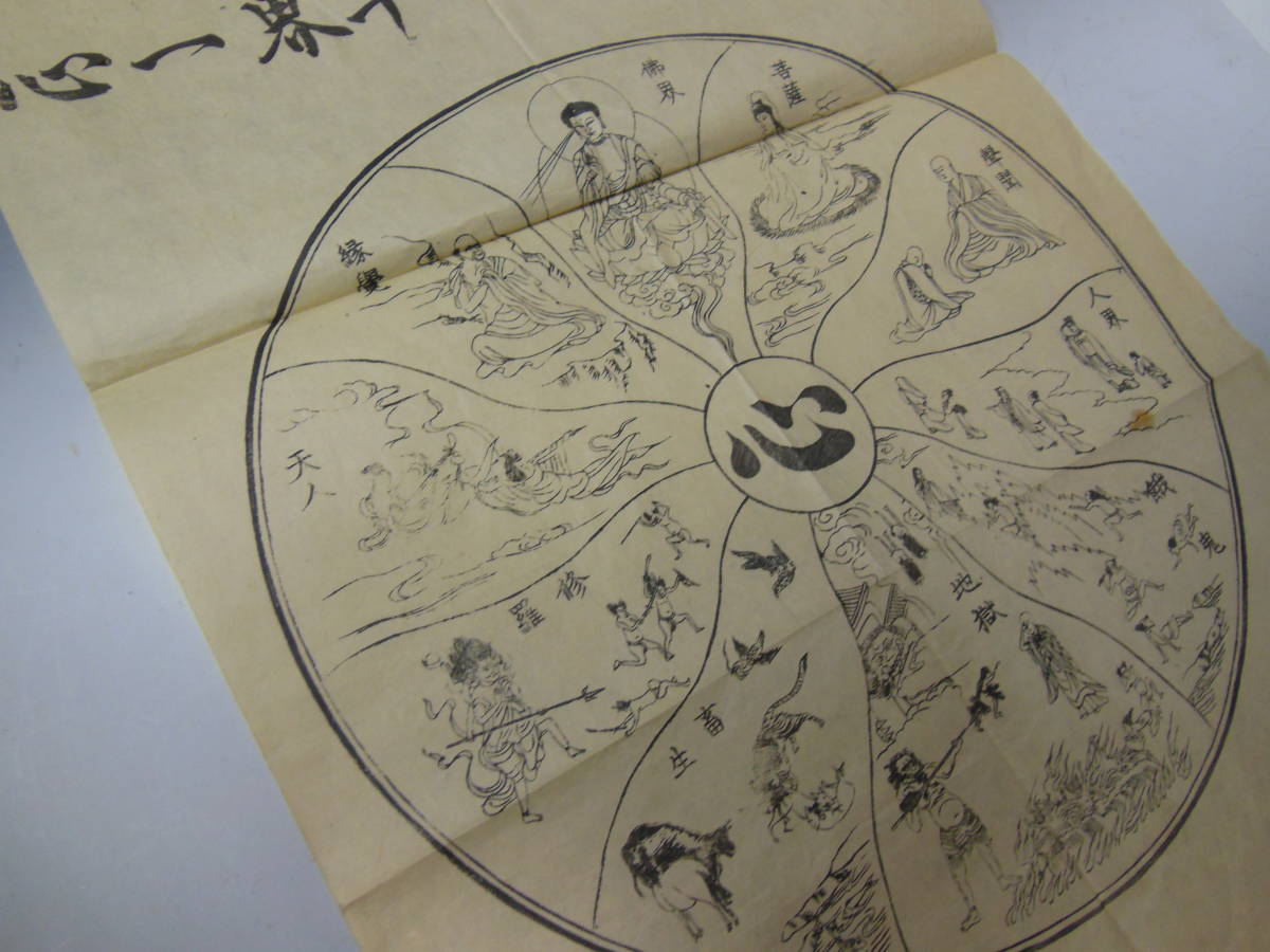 一心十界図 木版 禅師朱印入り まくり 時代物 地獄 仏教美術 仏像 仏教 古文書 歴史資料 旧家蔵うぶだしのお品(掛軸)|売買された ...