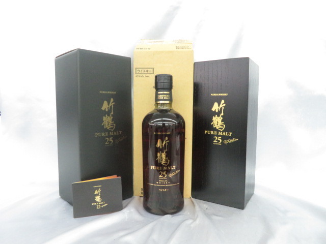 未開栓】NIKKA ニッカ 竹鶴 25年 ピュアモルト ウイスキー 700ml 43