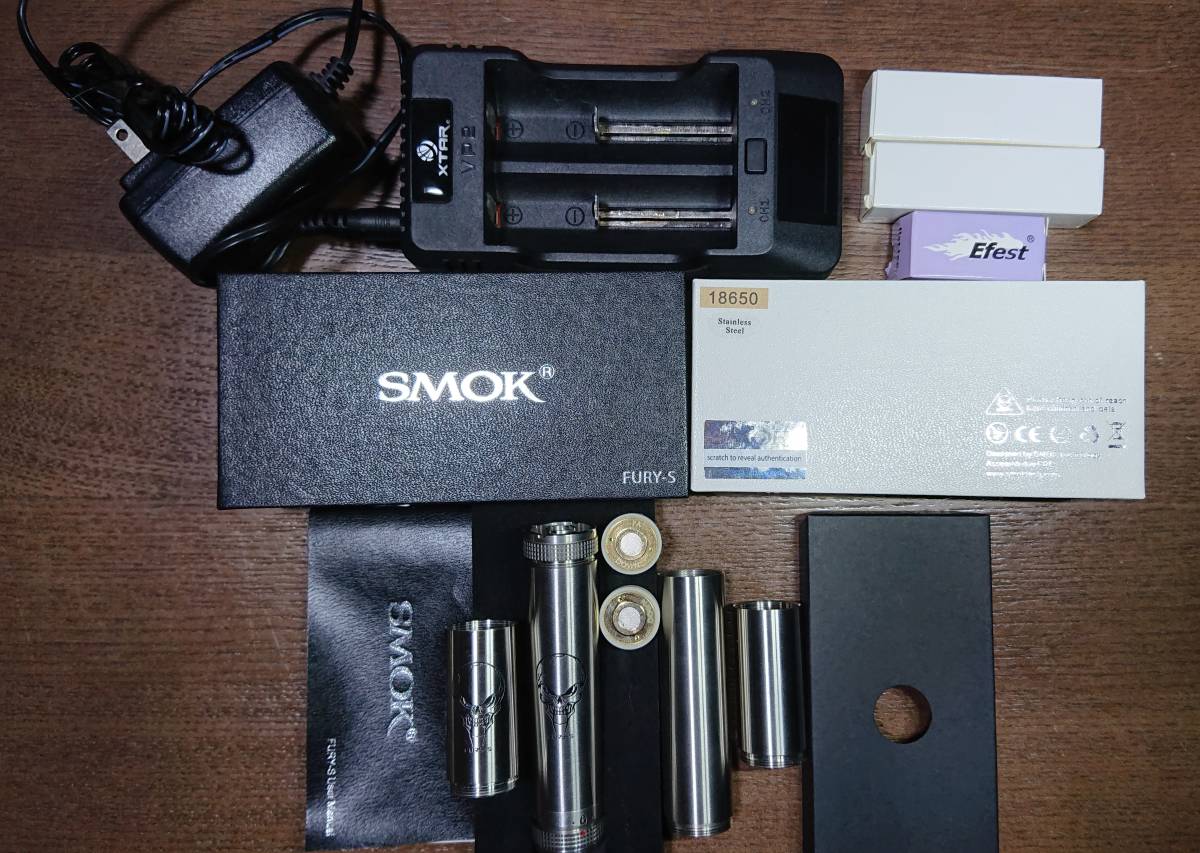 大人気，100%新品 SMOK FURY-S モッド オリジナル柄大小 レア FURY-S用 無地 レア 大小 バッテリー３本 XTAR-VP2充電器 セット品 電子タバコ(喫煙グッズ)｜売買されたオークション情報、yahooの商品情報をアーカイブ公 その他