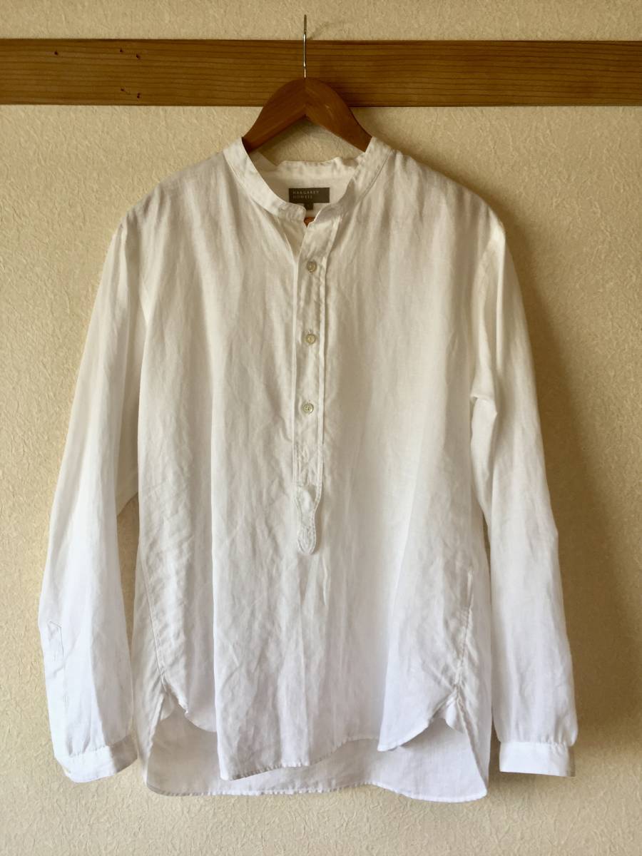  MARGARET HOWELL マーガレットハウエル linen リネン バンドカラー プルオーバーシャツ サイズL 良品(男性用)｜売買されたオークション情報、yahooの商品情報をアーカイブ公開 - オークファン 男性用