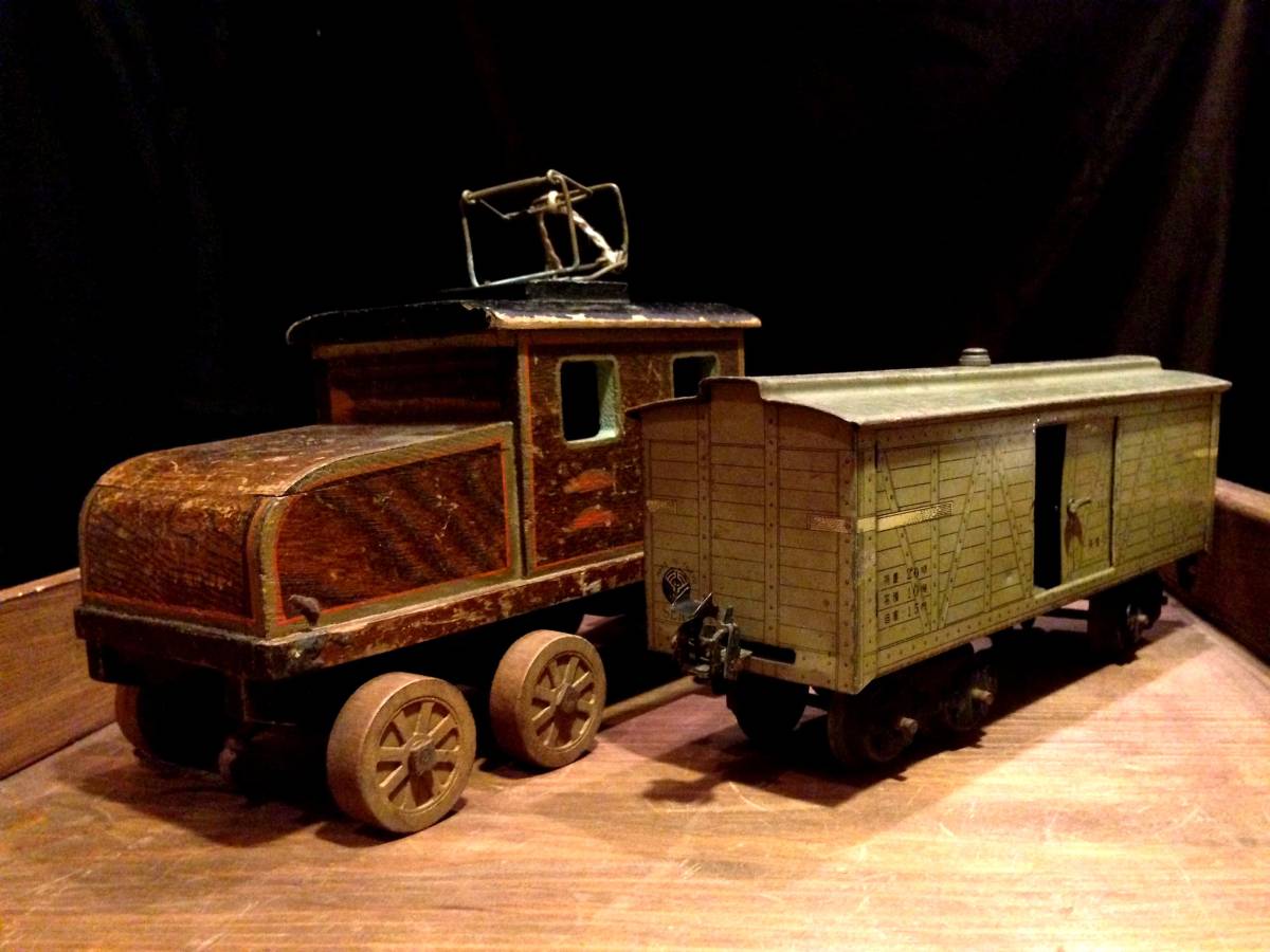 【数量限定，大人気】 029 大正 昭和 鉄道 機関車 貨物車 木製 ブリキ レトロ玩具(鉄道)｜売買されたオークション情報、yahooの商品情報をアーカイブ公開 - オークファン 鉄道