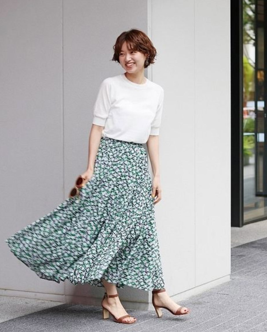 2017SS 美品】IENA イエナ コットンボイルフラワースカート(スカート  