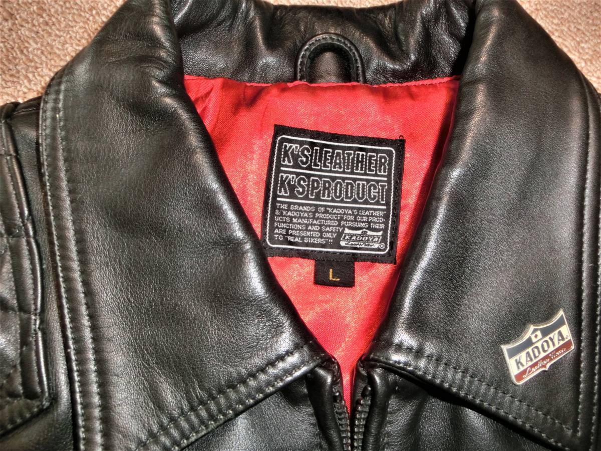 美品!カドヤKADOYAブラック黒ライダースジャケットevo系?シングル本革 