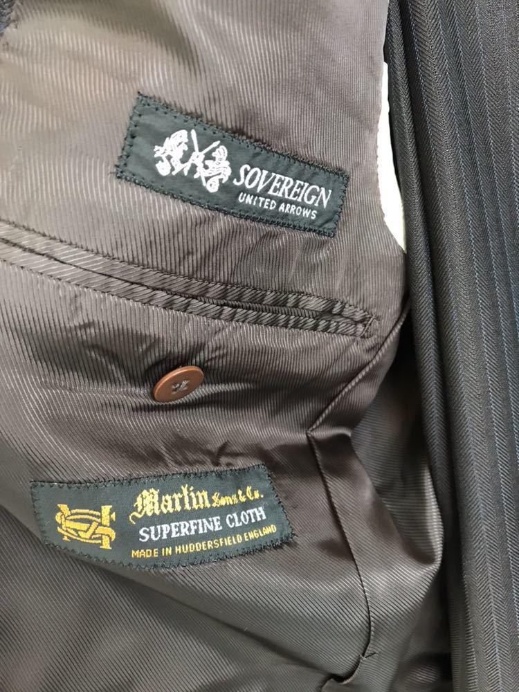 ユナイテッドアローズ SOVEREIGN ビジネススーツ ネイビーブラウン