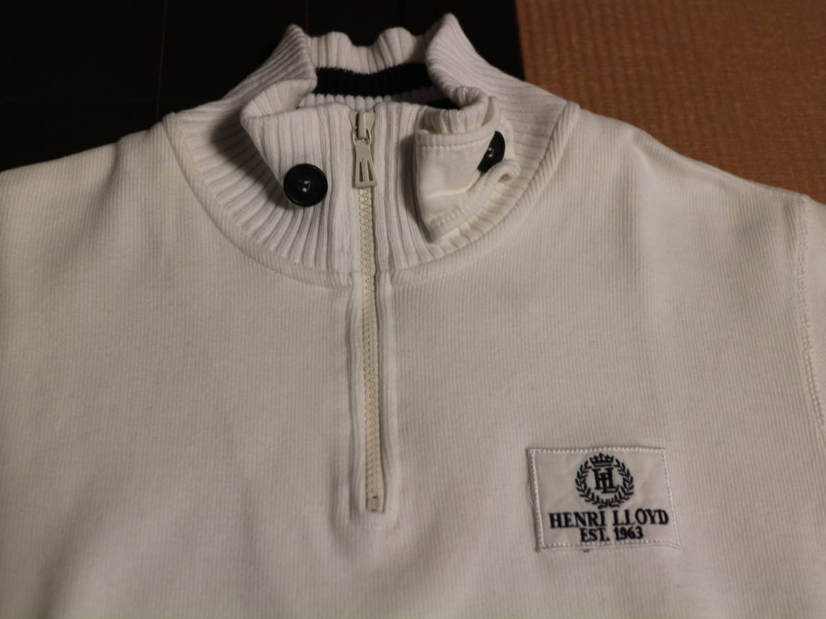 高級マリン系ブランドHENRI LLOYDのリブ付きスウェット 白 L
